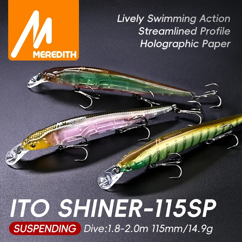 MEREDITH Suspending Minnow Hard Lure 115mm 14.9g Predator Bait