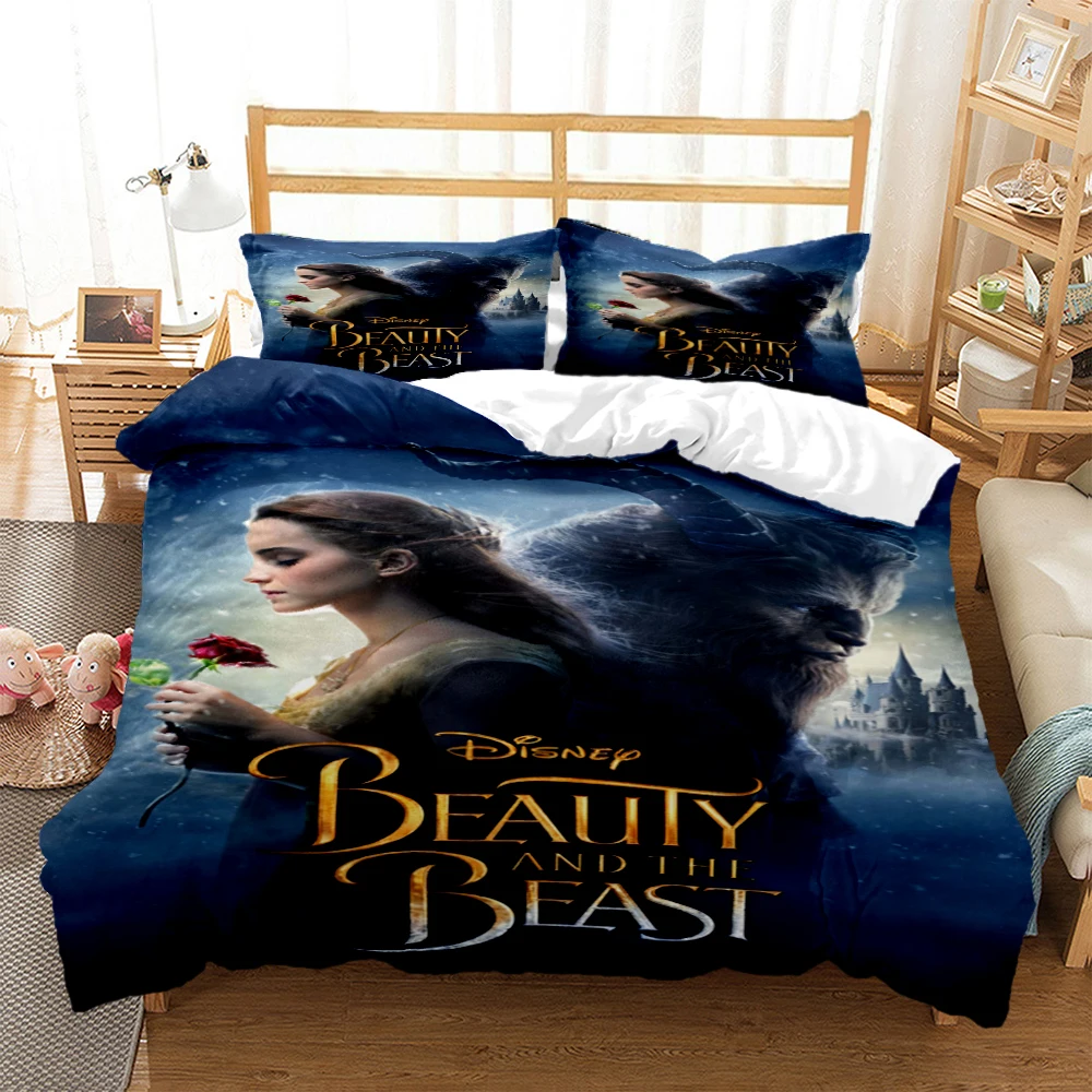 

Disney Beauty and the Beast Print Three Piece Bedding Set Fashion Article Children or Adults for Beds Quilt Covers Pillowcases