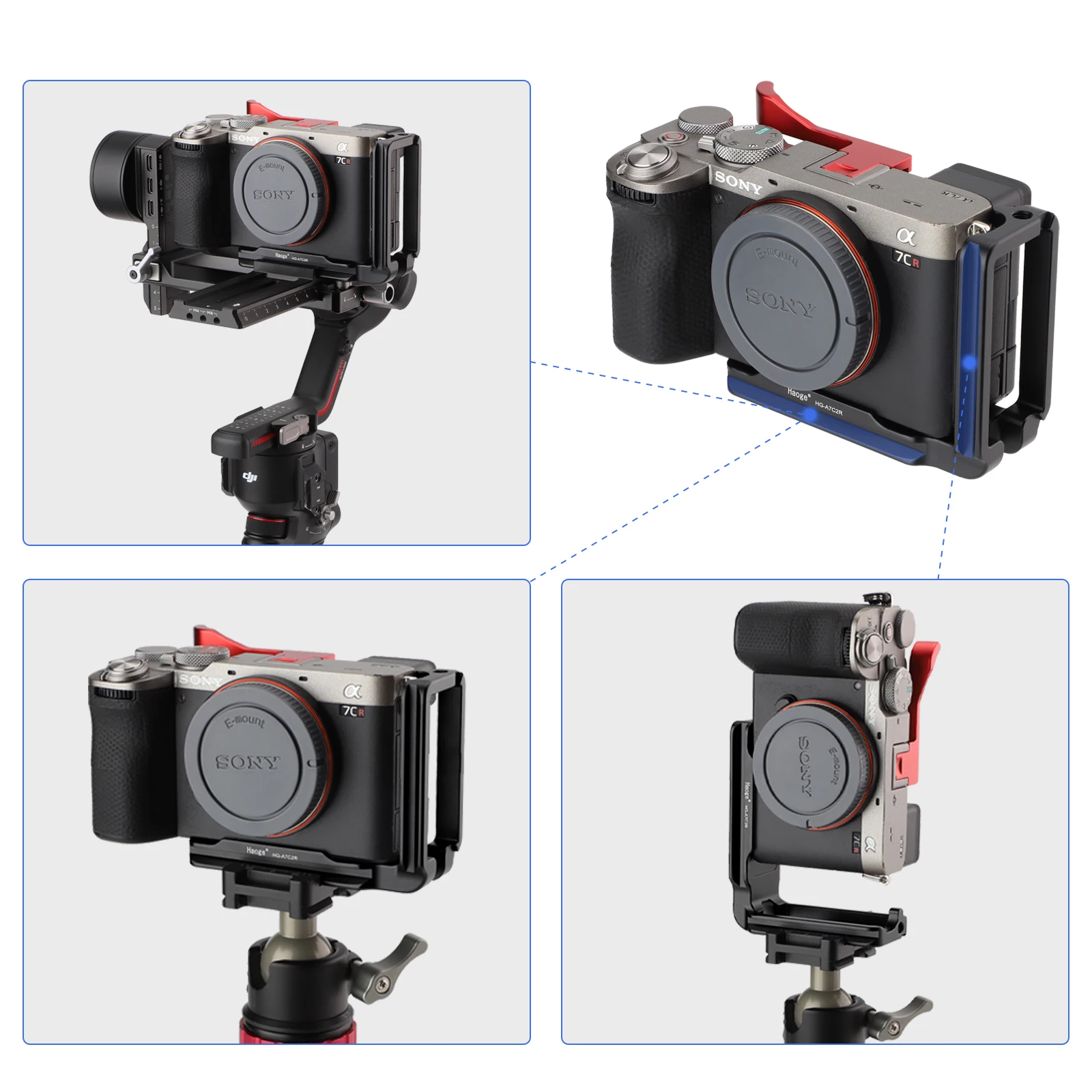 Haoge camela L ขายึดสำหรับกล้อง A7CR SONY A7C2, แผ่นโลหะแบบบูรณาการสไตล์ ARCA รองรับได้1ชิ้น