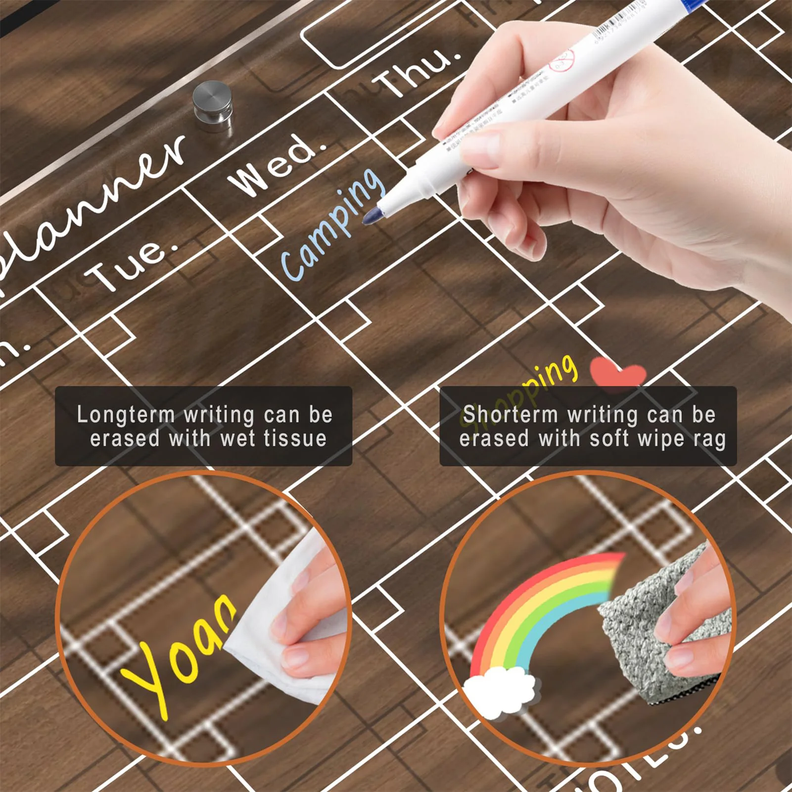 لوحة تقويم ملصق مغناطيسي للثلاجة، نشرة رسم رسائل يومية مرنة مناسبة لتنظيم الحياة اليومية للعائلة