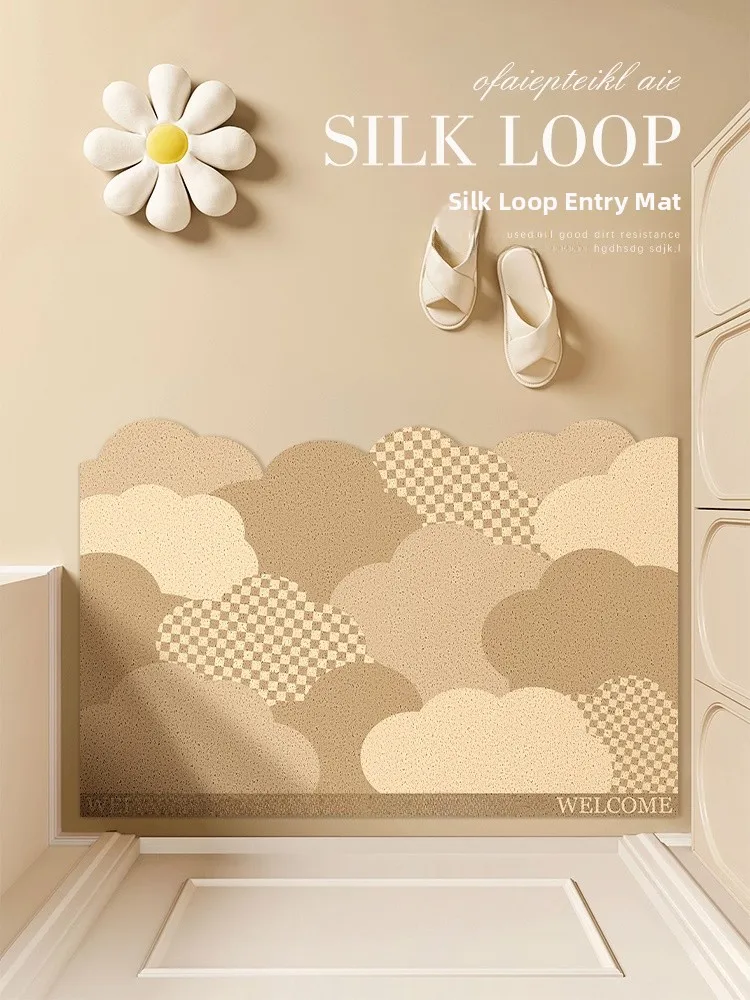 

Настраиваемый коврик для входной двери, роскошный шелковый круг, отрезанный размер, ковер для входа в дом, простой полосатый узор