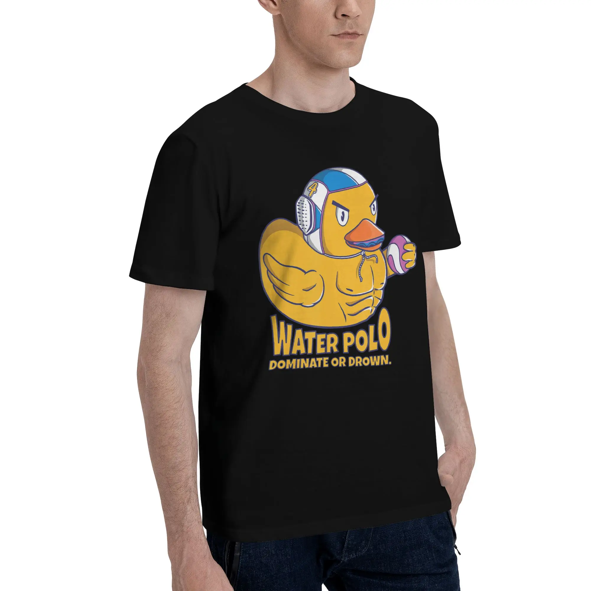 Water Polo Player  Printed T Shirt Men Women  100% Cotton  Tee Shirt Clothing