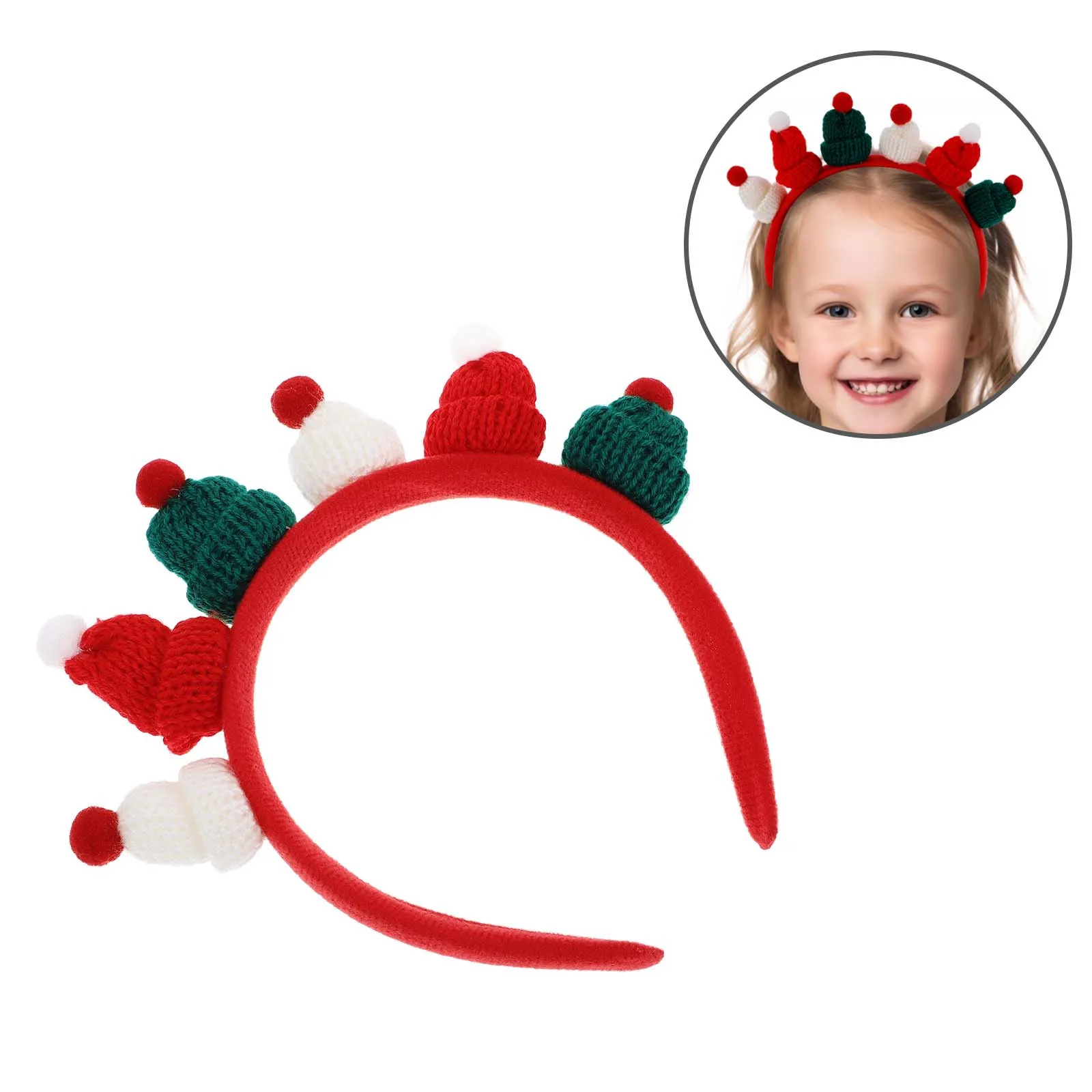 

Christmas Hat Headband Adorable Mini Xmas Hairband Holiday Party Headwear Christmas Elements Winter Headband Hair Decoration