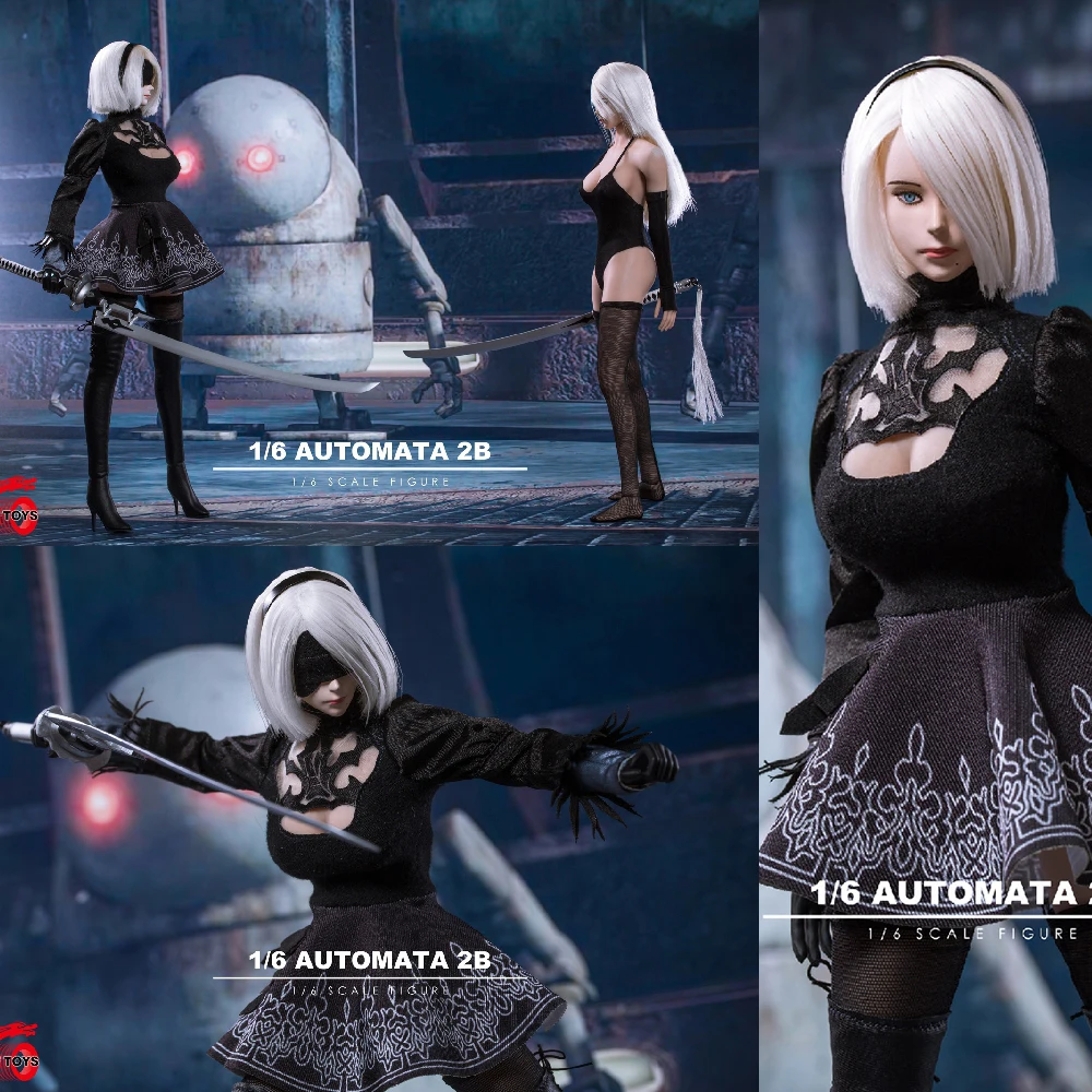 

TF TOYS TF01 TF02 1/6 Scale Sexy NieR:Automata A2 Female Girl Cosplay Costume Leotard Skirt with Sword for 12'' PHICEN S10D Body