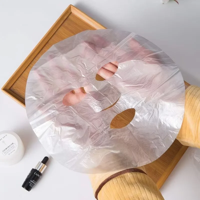 Máscaras descartáveis envoltório rosto filme plástico rosto cheio máscara de limpeza pescoço adesivos papel transparente diy beleza facial ferramenta cuidados com a pele