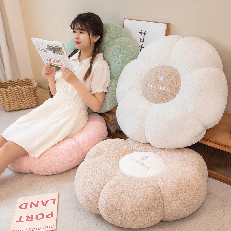 45CM Ice Cream Cute and Super Cute Flower Cushion Plush Stuffed Cushion Home Cushion Office Cushion Kawaii Flower Cushion