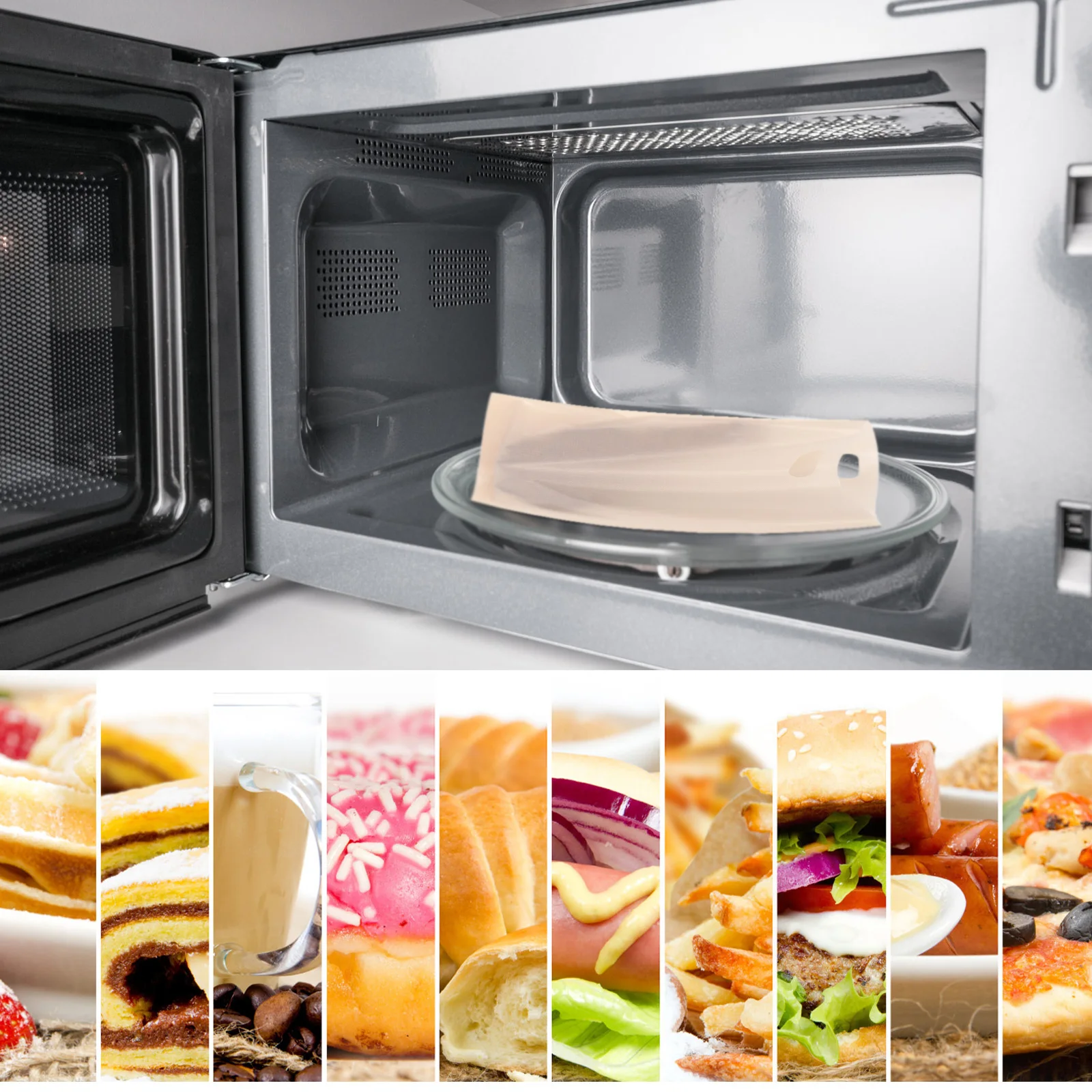 

5Pcs Reusable Toaster Bags Heat Resistant Coated Glass Fiber Cloth Oven Cooking Sandwich Grilled Bread Bags
