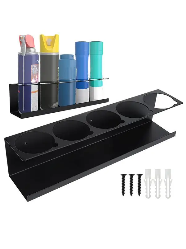 Wall-mounted bottle storage racks Spray Paint Organize Rack Lube Can Storage Rack 5 Can Holes Shelf Aerosol Spray Bottle Holder