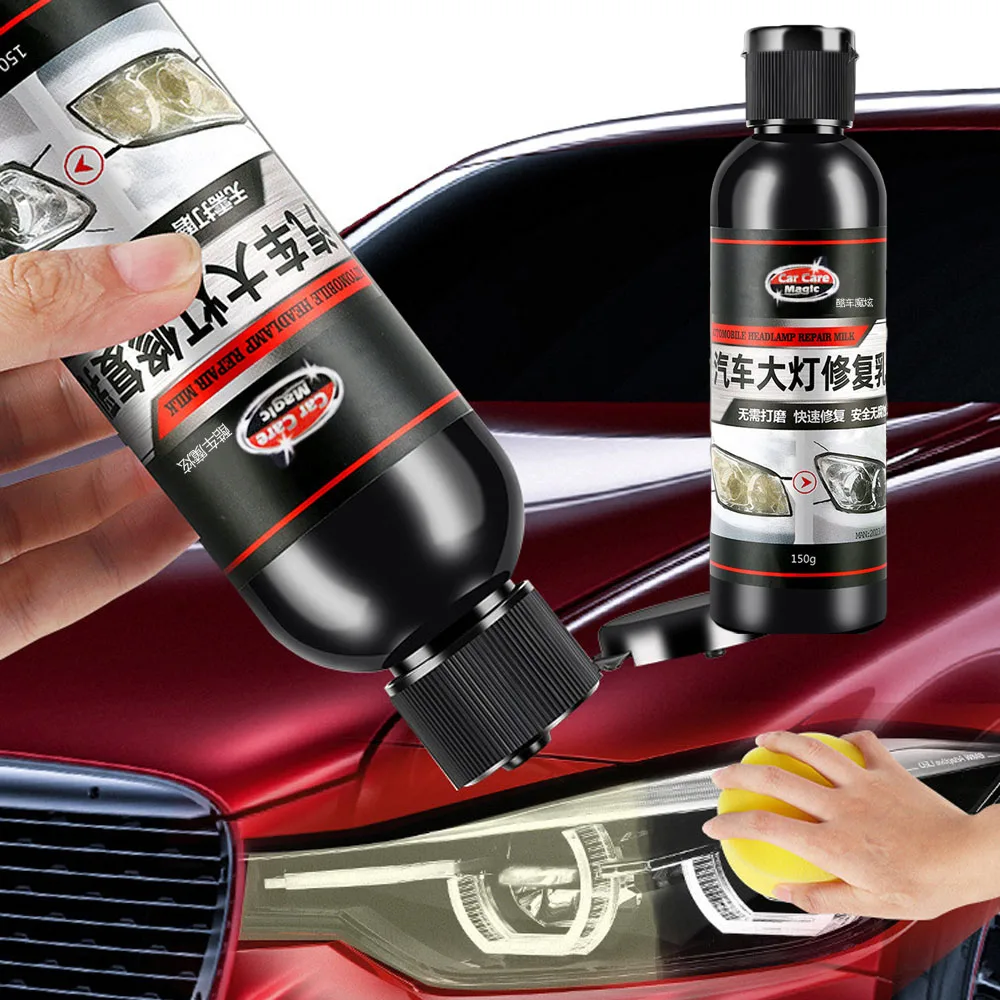 

Car Headlight Polishing Agent 150ml Headlamp Repair Refurbish Kit Scratch Remover Cleaning Paste Auto Renovation Polish Liquid