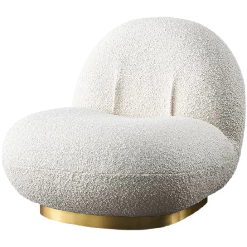 Modern Luxury  Rotating Single Sofa Chair Lounge Chair Lazy Recliner Living Room Seat Lounge Bedroom Cute Velvet Comfy  Designer