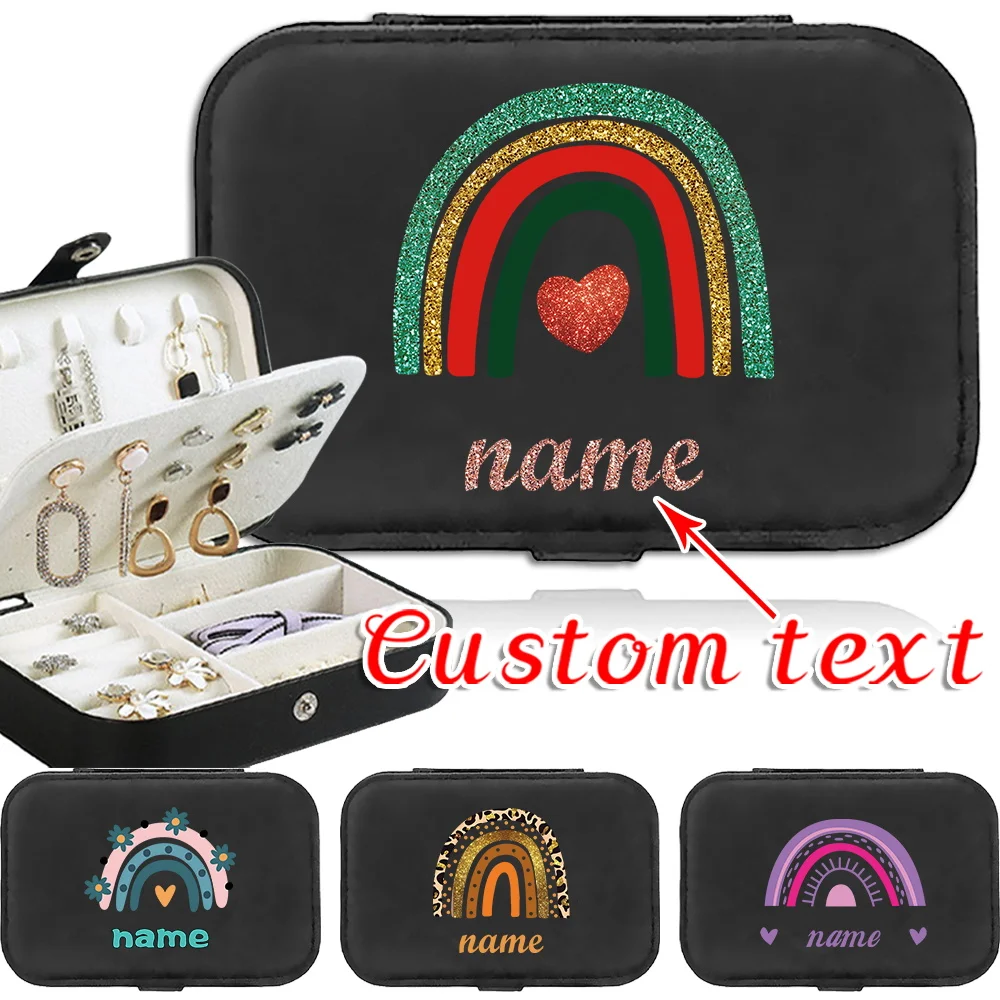 Personalized Customized Name Classic Storage Boxs 1pcs Double Layer Fashion Storage Box Ladies Travel Leather Jewelry Casket