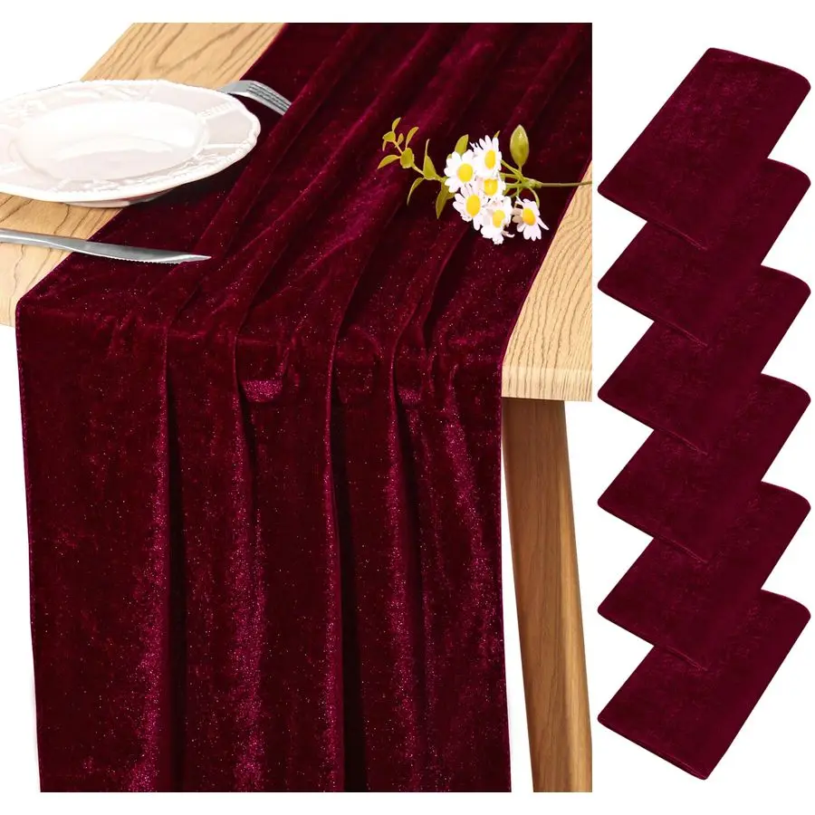 

Velvet Table Runner 20 x 120 Inches 10ft Luxurious Thick Soft Velvet Christmas Thanksgiving Wedding Reception Table Runner for P