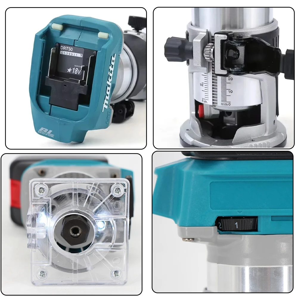 Mamidw Borstelloze Draadloze Router Trimmer Frezen Graveermachine voor Makita 18V Batterij Houtbewerking DIY Tool