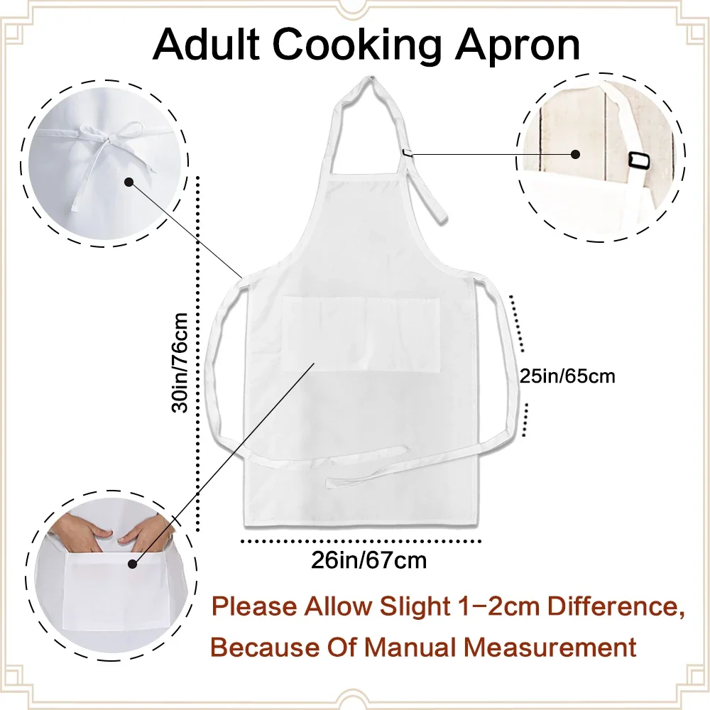 Dad Cooks Without Touching The Stove Print Apron Fathers Day Gift Aprons White Pocket Apron Adjustable Strap and Extra Pockets