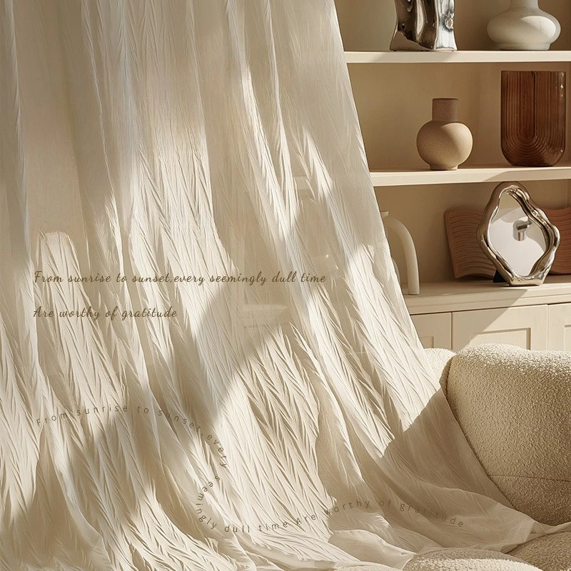 

Modern White Tulle Screen Curtains for Living Room Bedroom Balcony Floating Window High Quality Simple Curtains Customize