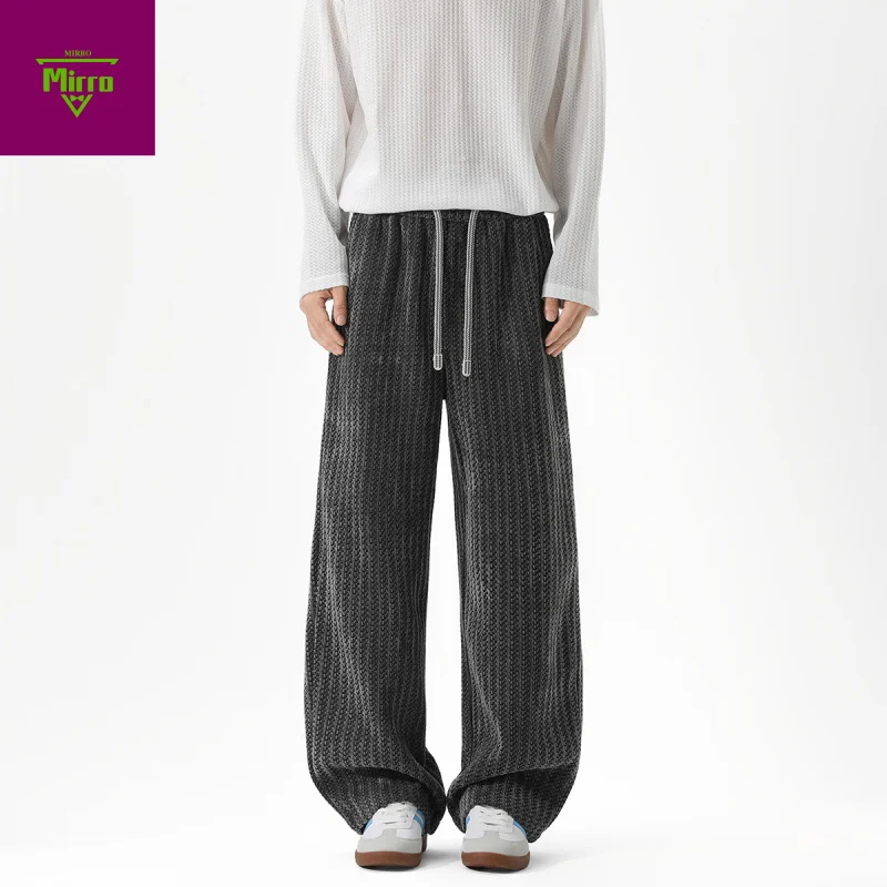 

【Mirrordust】25Autumn New Solid Color Plus Size Sweatpants Casual Heavy Chenille Joggers baggy pants for men