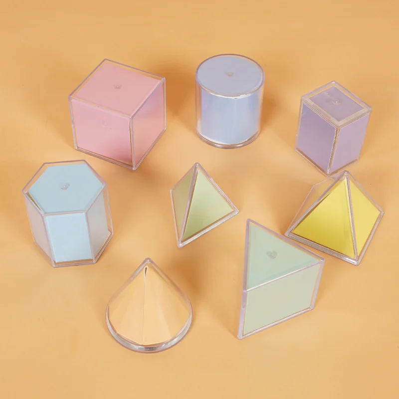 

8Pcs Perspective Geometry Solid Geometry Model Detachable Primary School Teaching Cube Rectangular Prism Teaching Tool