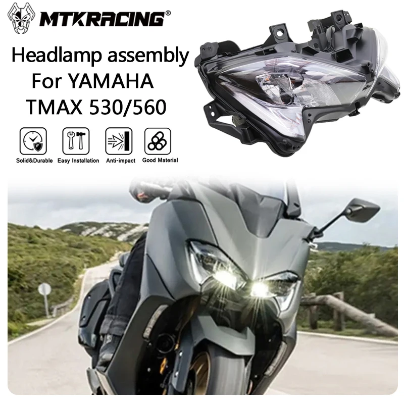 MTKRACING zespół reflektora dla YAMAHA TMAX 530/560 2017-2021 zespół reflektora motocyklowego przednie światło Led wodoodporne