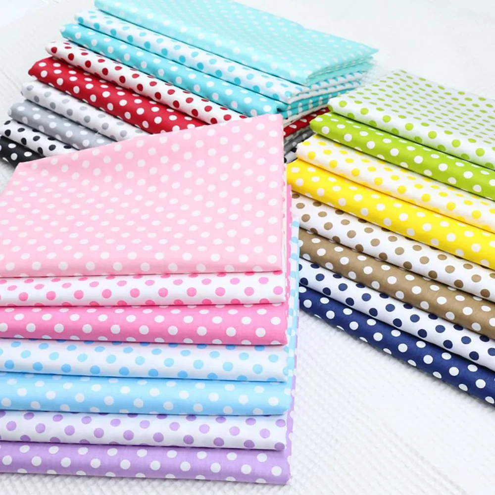 160x50cm Twill dot Printed Fabric 100% Cotton for DIY Clothing Little Skirt Quilt Cover Drawstring Bag Makeup Bag patchwork Make