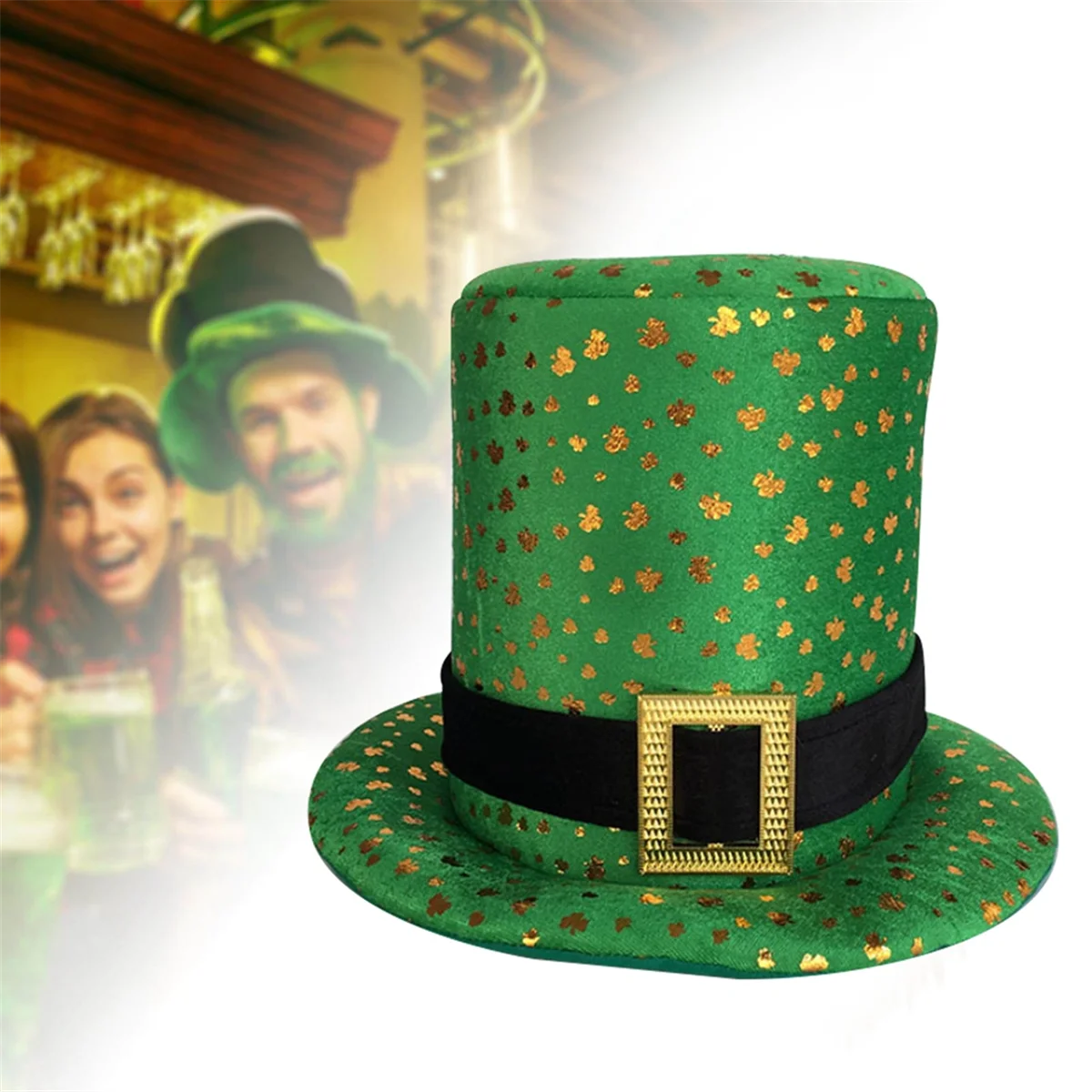 Green Topper cappello da giorno di san patrizio cappello a cilindro verde Fun Leprechaun cappelli uomo donna Costume adulto Cosplay Party Decor