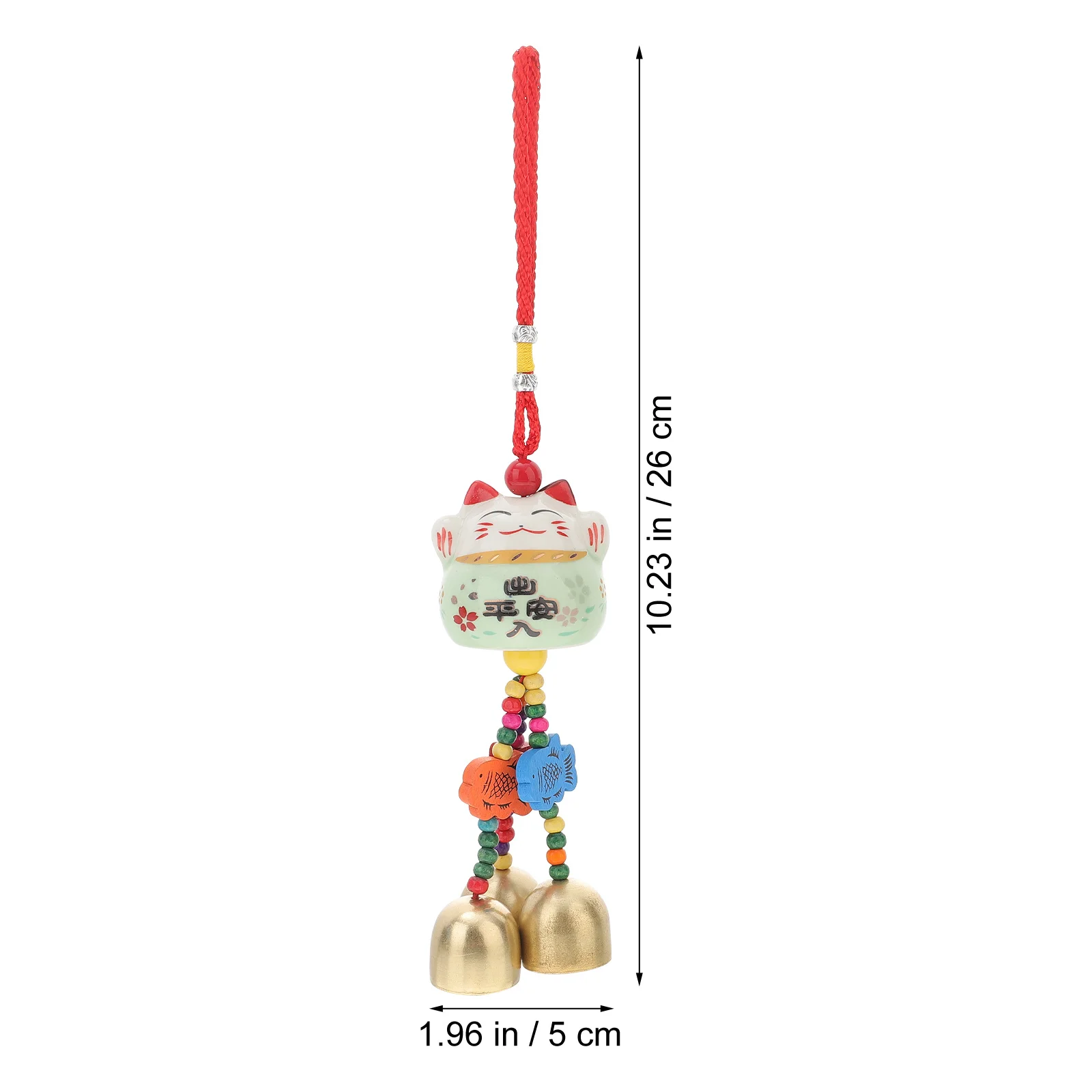 

2Pcs Fortune Cat Pendants Aeolian Bells Environmental Friendly No Chemical Smell for Home Garden Room Car Decoration