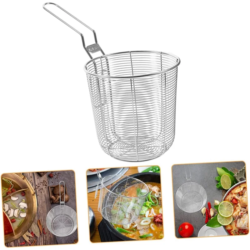 ABAE-2 Pcs 냄비 스트레이너 스테인레스 스틸 소쿠리 스트레이너 스테인레스 스틸 실버 가정용 국자