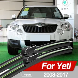 For Skoda Yeti 2008-2017 Front Windshield Wiper Blades 2x Windscreen Window Accessories 2009 2010 2011 2012 2013 2014 2015 2016