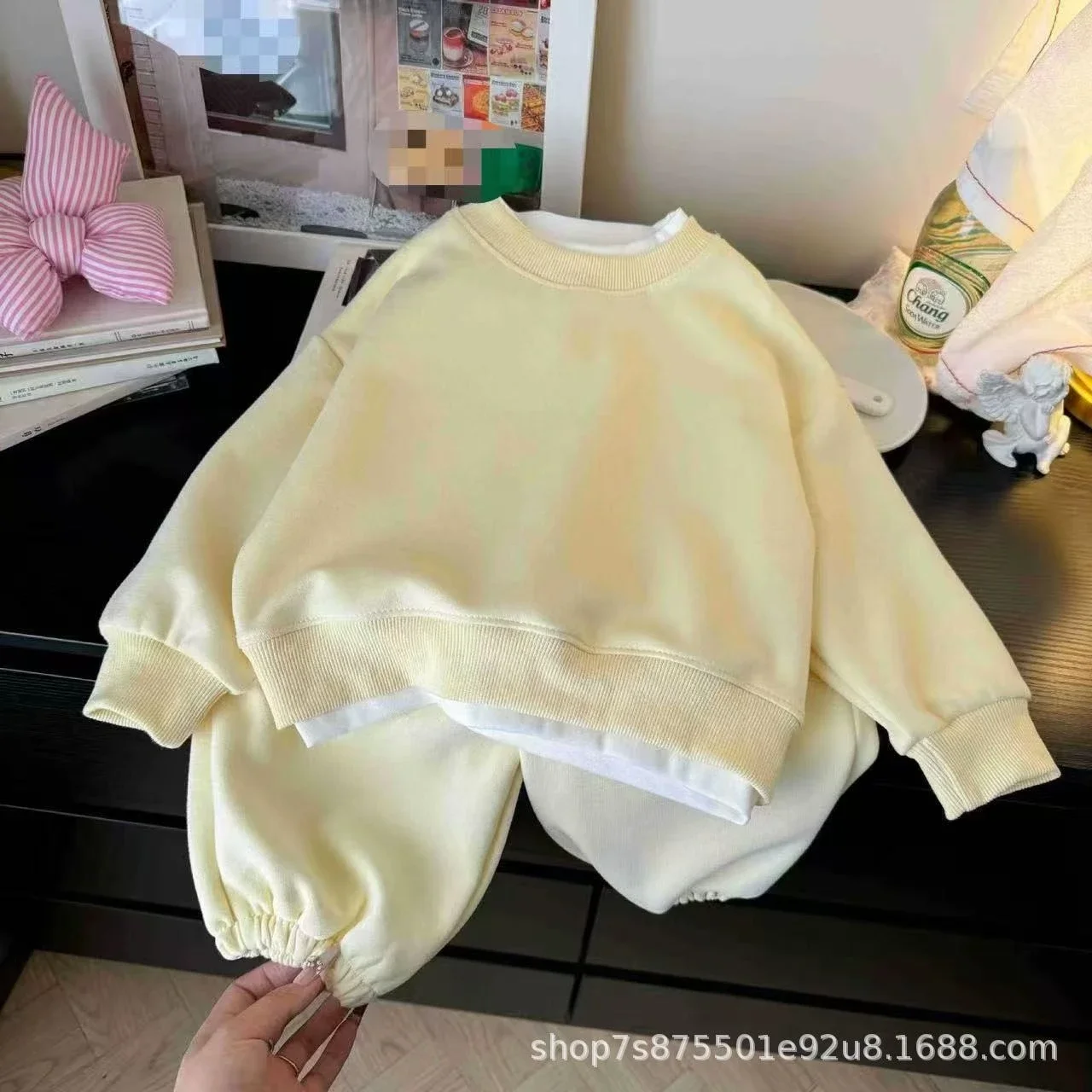 Herbstliche Kinder-Sweatshirt-Sets, Kinderbekleidung mit langen Ärmeln, Freizeitanzug für Jungen und Mädchen, Pullover + Hose, 2-teiliges Herbst-Trainingsanzug-Set für Teenager. – Detail 9