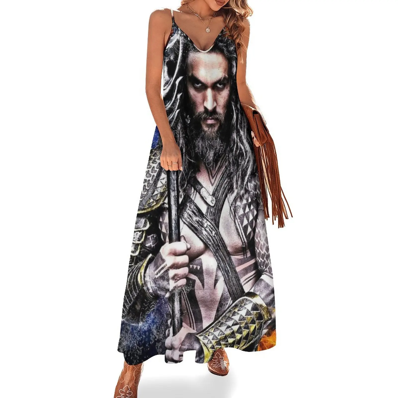 

jason momoa Sleeveless Dress summer dress korean women women dress Long Women's summer long