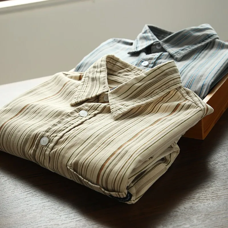 

Retro Casual Sle! Colored Weave Corduroy! Summer New Men's Versatile Faion ort Sve irt Casual Ci Scene