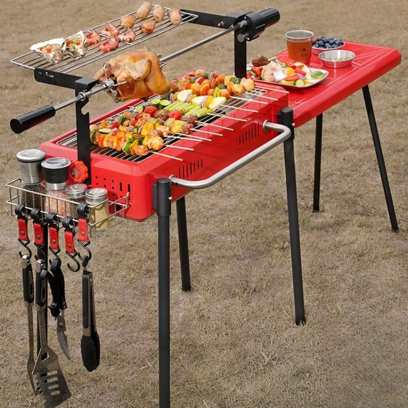 YY-  Outdoor Portle Camping Folding Household Stainless Steel Charcoal Keb Grill