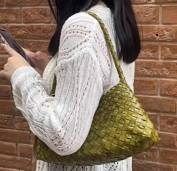 Hanrted Basket Tote Bag Luxury Underarm Bag Single oulder Handle 2025 New Sle Casual Dumpling ape Synthetic Leather