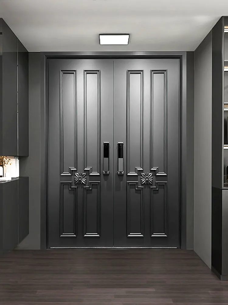 

Входная дверь для виллы с двойными створками на заказ