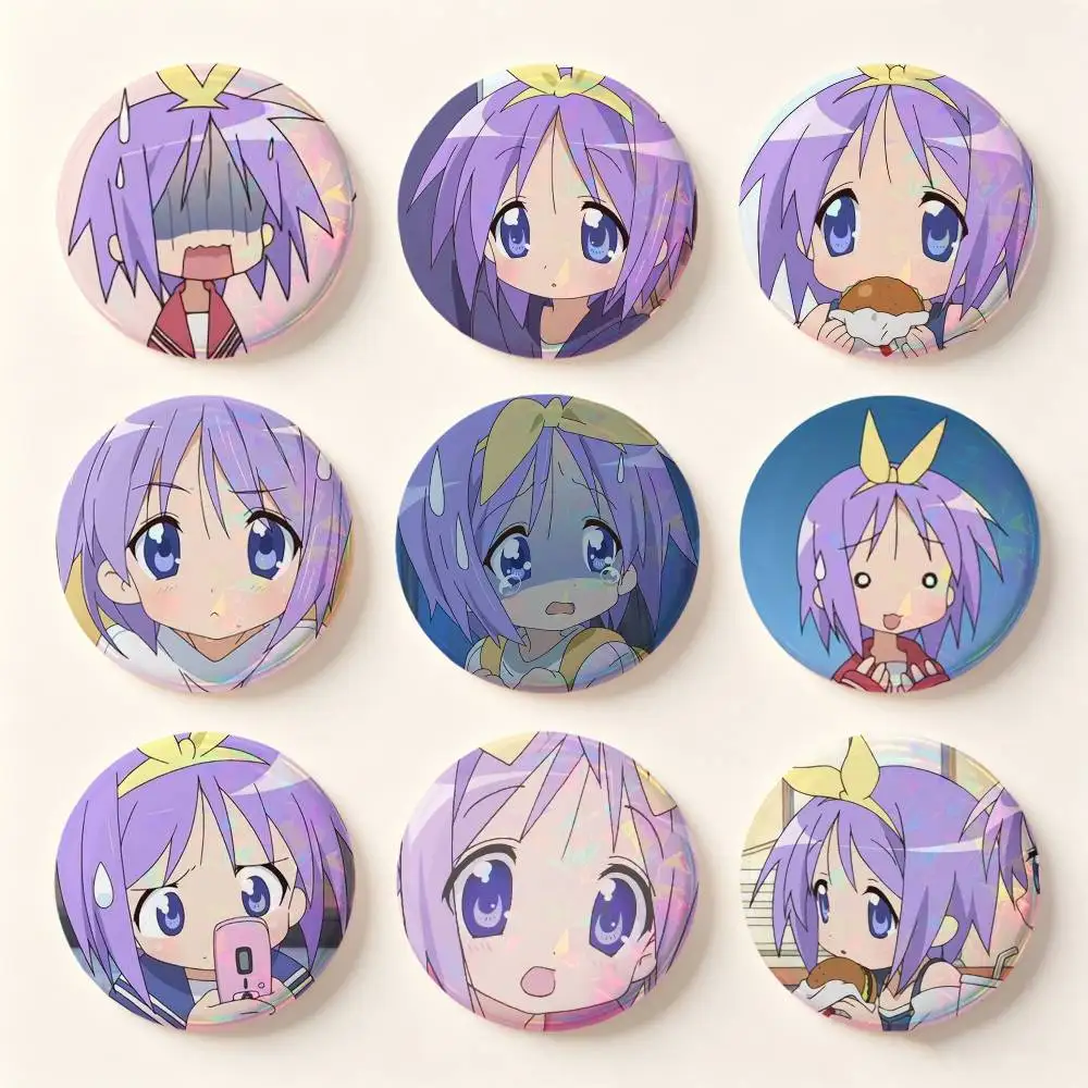 Tsukasa Hiiragi Anime Figure Badges Button Round Creative Pin Brooch Badge Bag Decor Accessories Fans Collect Friends Gifts