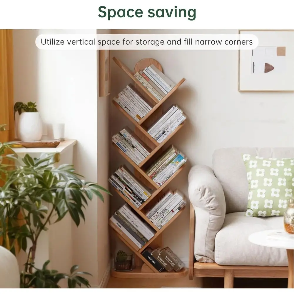 Multi-Tier Wooden Bookshelf - Modern Storage Organizer for Home, Office, and Study