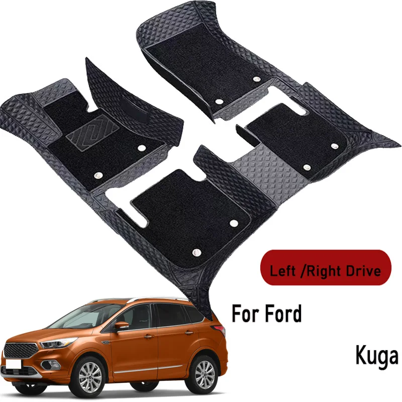 Car floor mats for Ford Kuga 2013 2014 2015 2016 2017-2019 Customauto foot Pads automobile carpet cover interior accessories