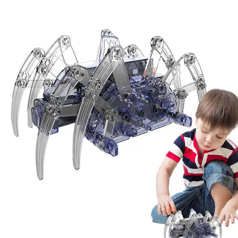 Electronic Spider Robot Kit para menino, brinquedos educativos, DIY Science Kit