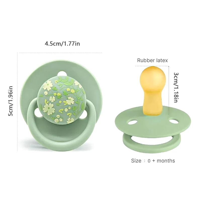 0-3 ปีเลียนแบบนม Macaron สีพิมพ์น้ํายางธรรมชาติ Pacifier ดอกไม้ขนาดเล็กรูปร่างฝาปิดฝุ่น