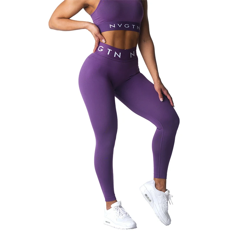 Nvgtn-mallas deportivas sin costuras para mujer, Leggings elásticos de LICRA para Fitness, transpirables, levantamiento de cadera, ocio, correr