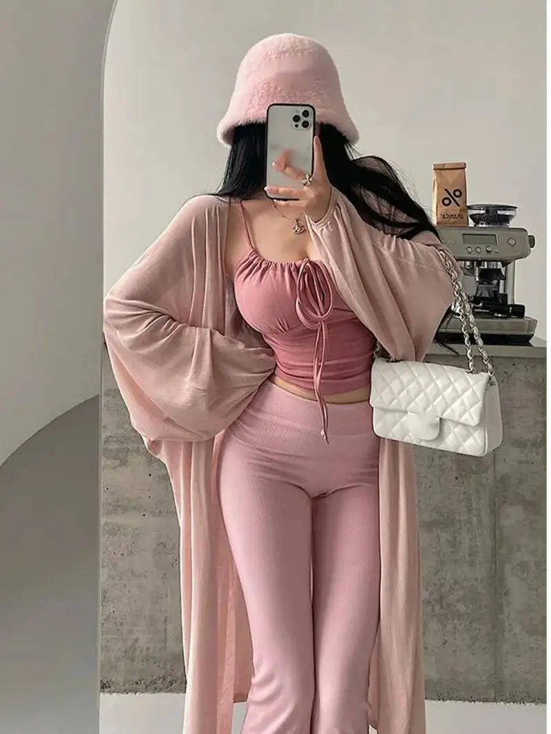 

Pure Desire Style Ленивый свободный тонкий вязаный кардиган с рукавами-фонариками средней длины, модные топы, повседневные женские топы 1A5B