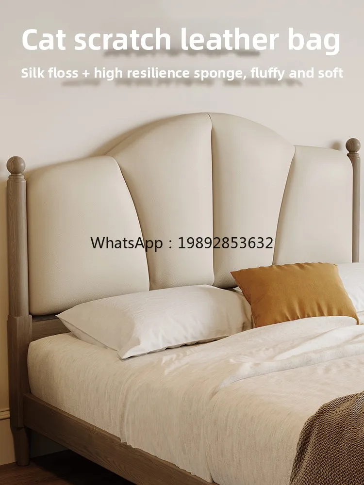 YFY Wood Art Cream Style White Wax Wood Solid Wood Children's Bed Small Apartment Soft Pack Youth Bed