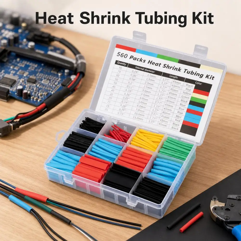 Tubing Heat Shrink Wire Wrapping Electrical Connection Cable Insulation Sleeved Protecter Heat Shrink Tube Kit Thermoresistant
