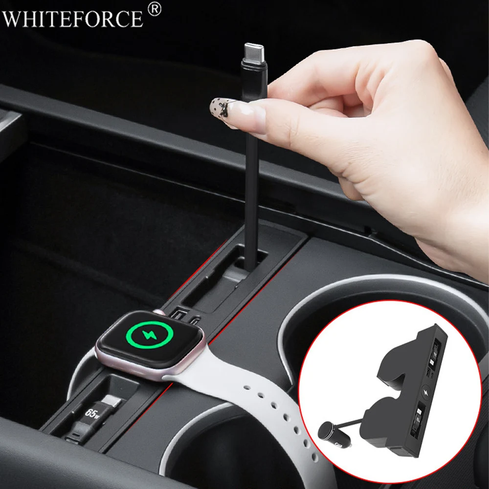 

For Tesla Model Y Juniper Fast Charger USB Shunt Docking Station for Model 3 Highland Sunken Adapter Powered Splitter Extension
