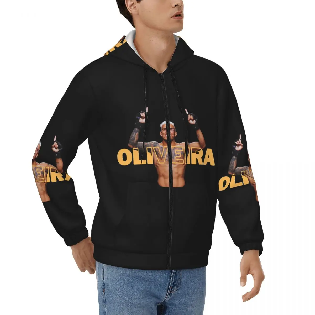 Charles Oliveira Do Bronx Gift For UFC Fan Zipper Hoodies Hip Hop Pullover Autumn Winter Men Women Sweatshirts Long Sleeve Tops