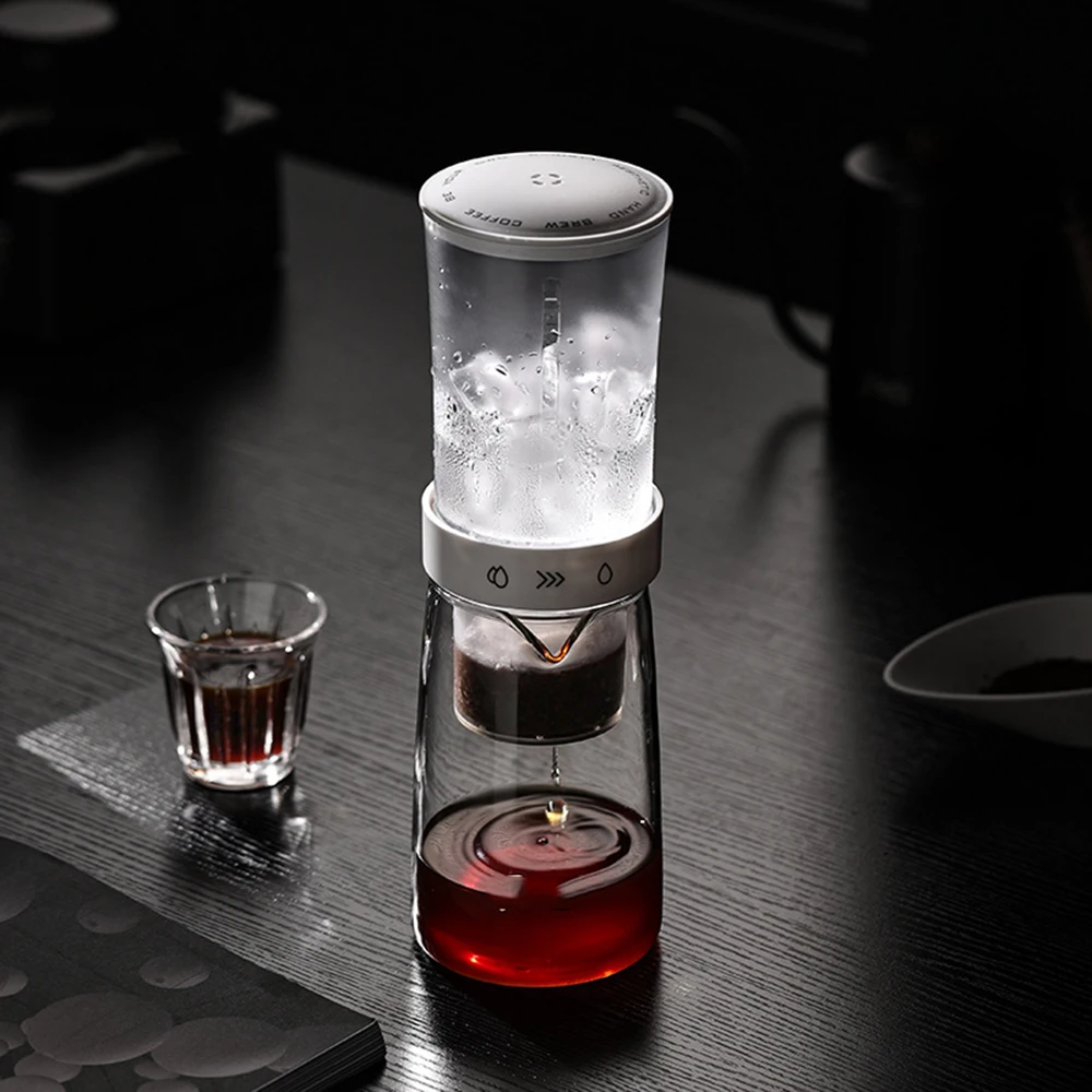 15OZ Cold Brew Coffee Maker, Slow Drip Iced Coffee Brewer Glass Adjustable Dripe Flow Control Pour Over Coffee Maker for Househo