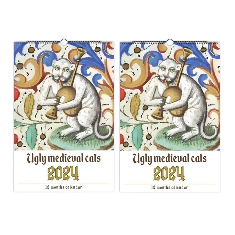 تقويم حائط غريب للقطط في العصور الوسطى مضحك ،