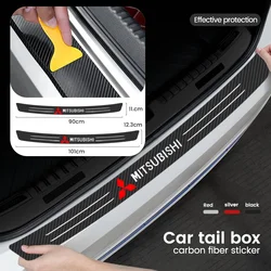 Carbon Anti Scratch Threshold Bumper For Mitsubishi Outlander 3 Ralliart Car Rear Trunk Protector Strip Sticker Car Accessories