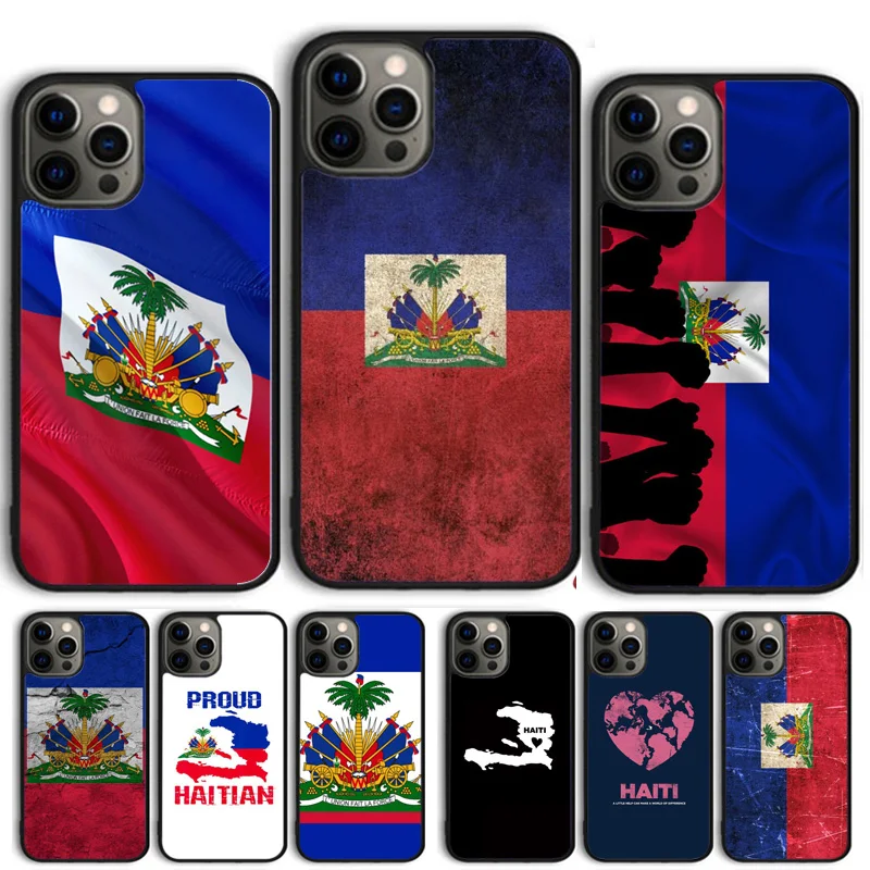 Haiti Haitian Flag Phone Case Cover For iPhone 12 mini Plus X XS Max XR for iPhone 15 16 11 13 14 Pro Max Fundas