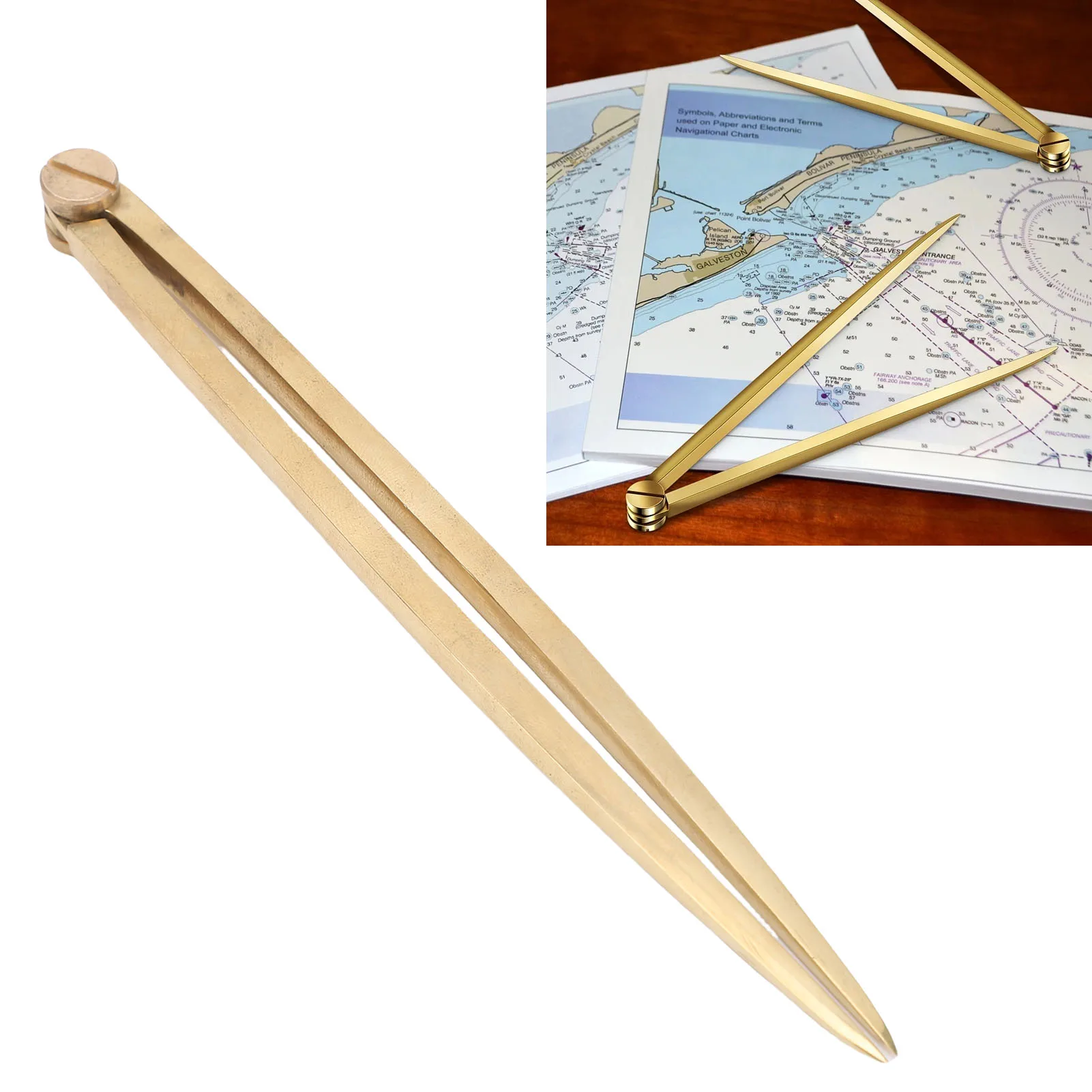 170mm Straight Navigation Divider IMPA371012 Accurate Measurement Brass Nautical  Divider For Yachts Navigation Divider