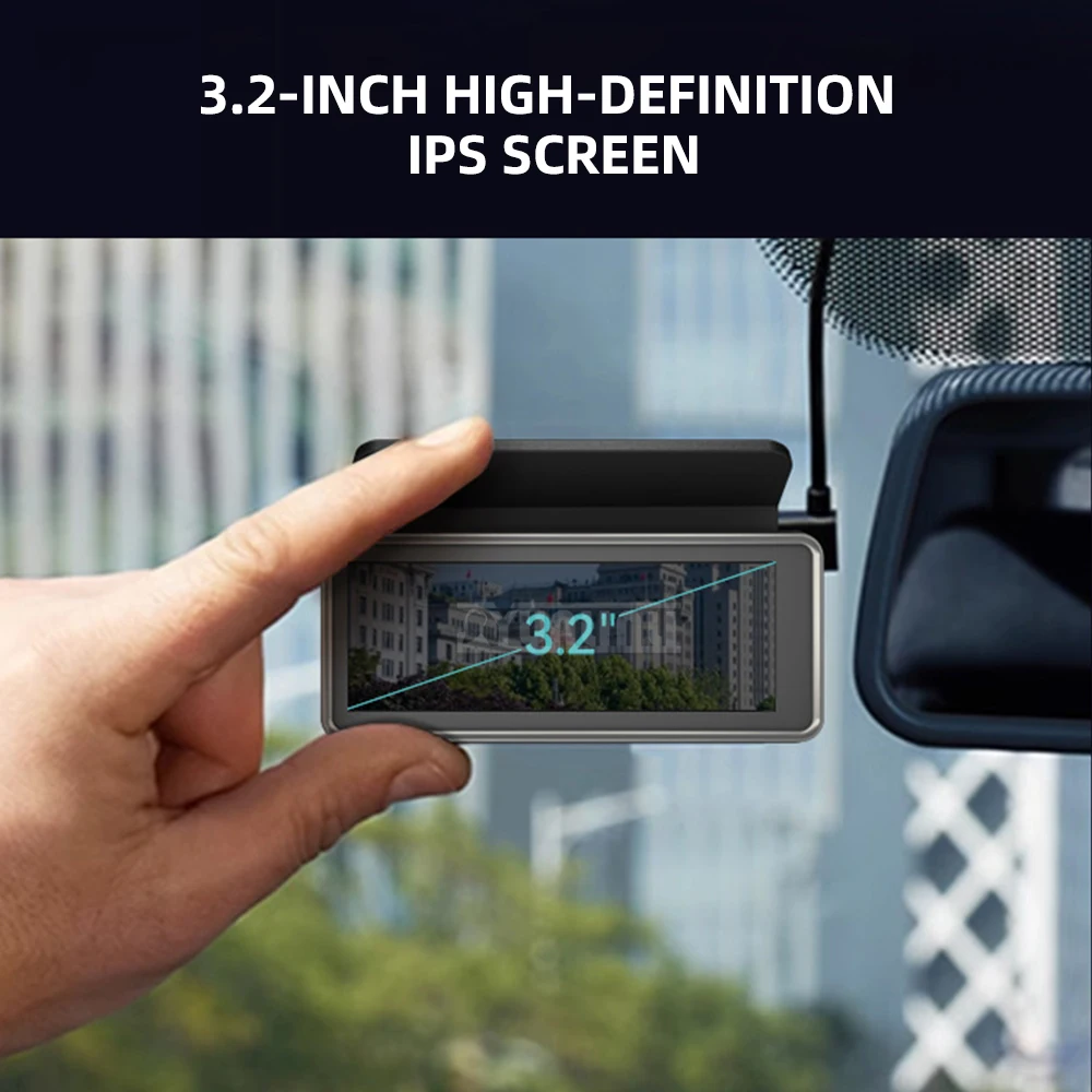 Dash Cam, Display Screen Phone Interconnect Front and Rear Dual Recording Night Vision Recorder